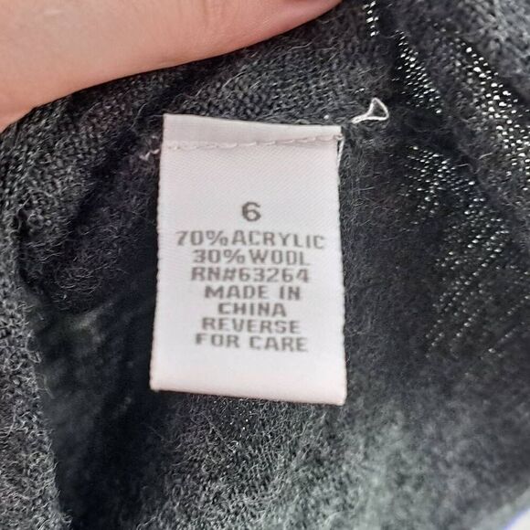 Dressbarn Y2K Women's Mock Neck Sweater Wool Blend Gray Purple Argyle size 6 - Picture 6 of 6